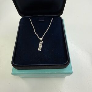 Tiffany & Co. 18k White Gold and  Diamond Bar Collection Necklace